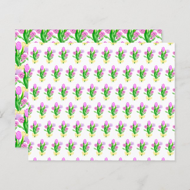 Bunch of Spring Flowers Paper Sheet (Voorkant / Achterkant)