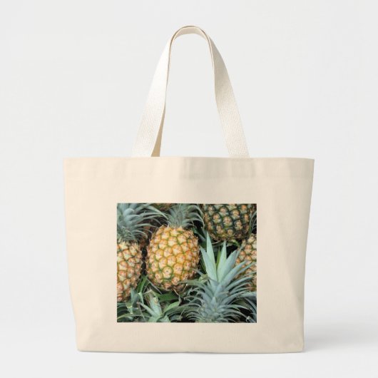 Bunch of Tropical Hawaiian Pineapples Grote Tote Bag (Voorkant)