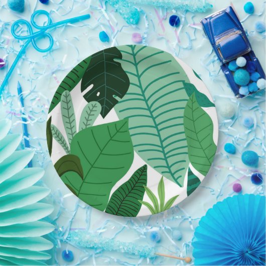Bunch of Tropical Leaves Garden Theme Party Papieren Bordje (Feest)