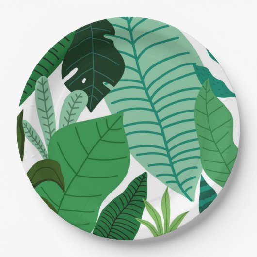Bunch of Tropical Leaves Garden Theme Party Papieren Bordje (Voorkant)