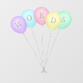 Bunch van 5 regenboogkleurige ballonnen aangepaste raamsticker (Vel)