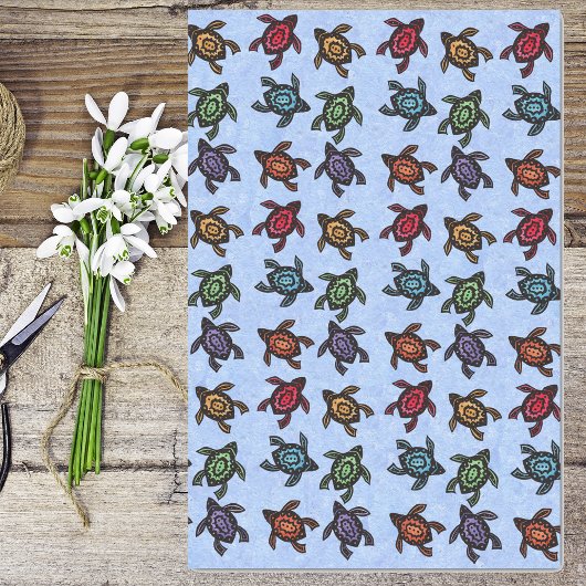 Bunch van Abstracte schildpadden Kleurrijke schelp Tissuepapier