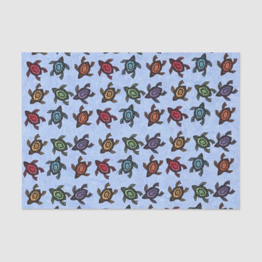 Bunch van Abstracte schildpadden Kleurrijke schelp Tissuepapier (Voorkant)