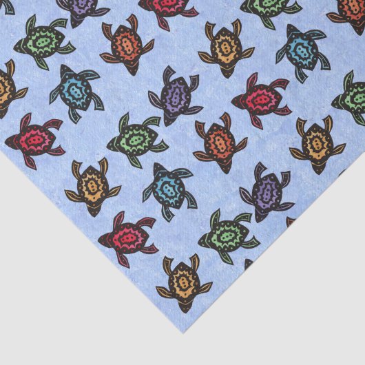 Bunch van Abstracte schildpadden Kleurrijke schelp Tissuepapier (Detail)