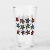 Bunch van abstracte zwarte schildpadden schelpen i glas (Achterkant)