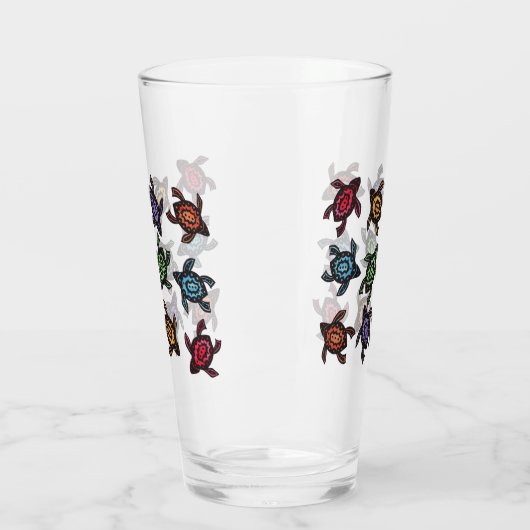 Bunch van abstracte zwarte schildpadden schelpen i glas (Links)