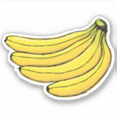 Bunch van bananen doodle tekening sticker (Voorkant)