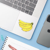 Bunch van bananen doodle tekening sticker (Laptop met iPhone)
