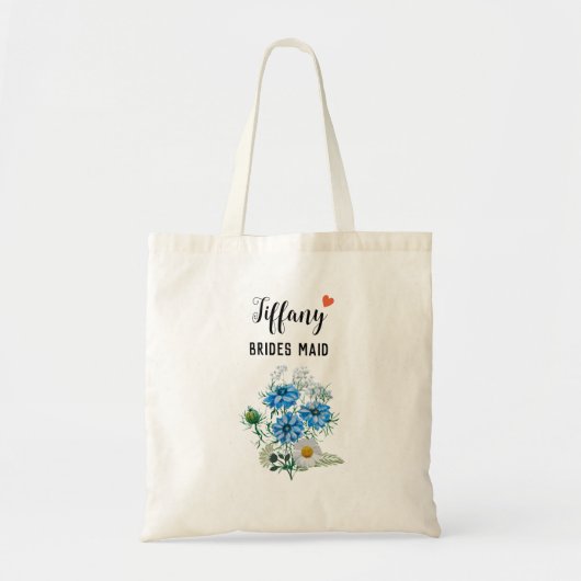 Bunch van blauwe witte bloemen tote bag (Voorkant)