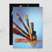 Bunch van gebruikte verfpenselen kaart (Voorkant / Achterkant)