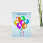 Bunch van heldere kleurrijke ballonnen met linten bedankkaart (Voorkant)