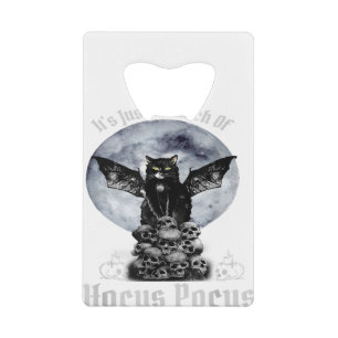 Bunch van Hocus Pocus Black Cat Art Illustration F Creditkaart Flessenopener