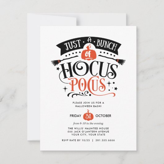 Bunch van Hocus Pocus Halloween Bash Party DIGITAL Kaart (Voorkant)
