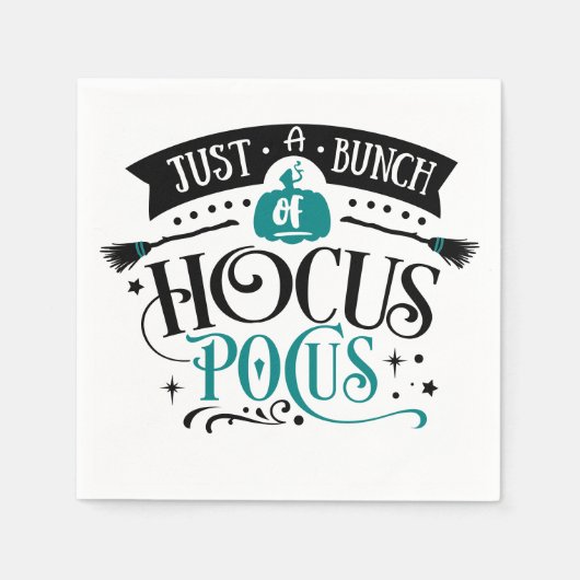 Bunch van Hocus Pocus Halloween Typografie Napkins Servet (Voorkant)