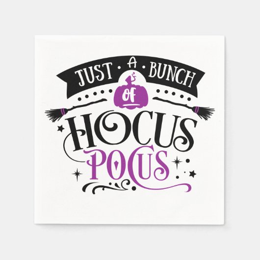 Bunch van Hocus Pocus Halloween Typografie Napkins Servet (Voorkant)