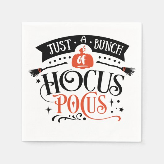 Bunch van Hocus Pocus Halloween Typografie Napkins Servet (Voorkant)