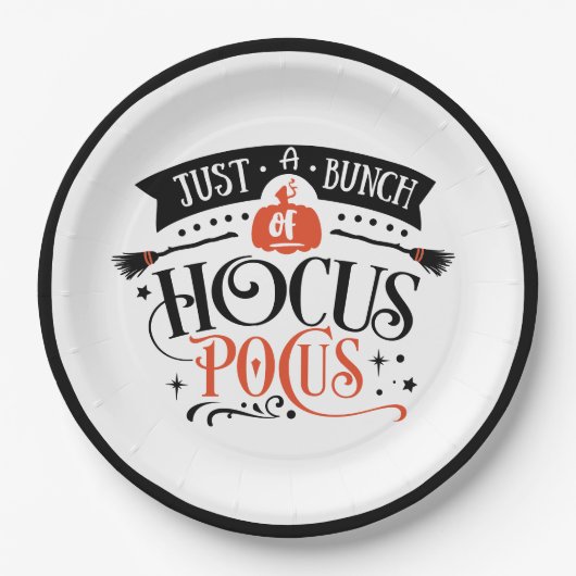 Bunch van Hocus Pocus Halloween Typografie Papieren Bordje (Voorkant)