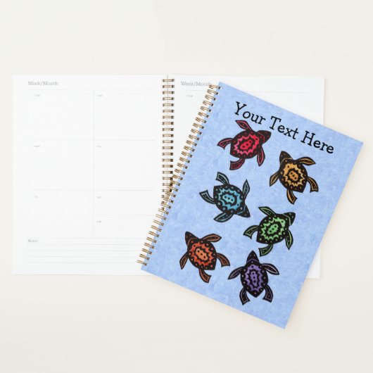 Bunch van kleurrijke schildpadden Abstract gemarke Planner (Display)