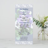 Bunch van Paarse en witte pansies bruiloft program Programmakaart (Staand voorkant)