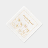 Bunch van papavers wilde bloemen bloemenbruiloft folie servetten (Rechts)