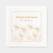 Bunch van papavers wilde bloemen bloemenbruiloft folie servetten (Voorkant)