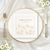 Bunch van papavers wilde bloemen bloemenbruiloft folie servetten