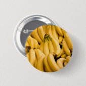 Bunch van rijpe bananen ronde button 5,7 cm (Voorkant /achterkant)