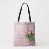 Bunch van Roze Tulpen moederdag Canvas tas (Voorkant)