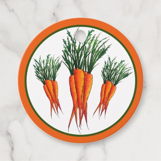 Bunch van Sinaasappel vegetable Veggie Garden Bedankjes Labels (Voorkant)