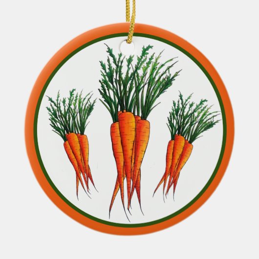 Bunch van Sinaasappel vegetable Veggie Garden Keramisch Ornament (Voorkant)