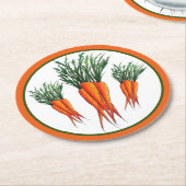 Bunch van Sinaasappel vegetable Veggie Garden Ronde Kartonnen Onderzetter (Gebogen)