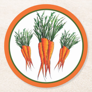 Bunch van Sinaasappel vegetable Veggie Garden Ronde Kartonnen Onderzetter