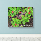 Bunchberry met bessen canvas afdruk (Insitu (Houten vloer))