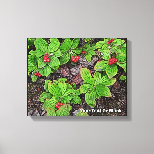 Bunchberry met bessen canvas afdruk (Voorkant)