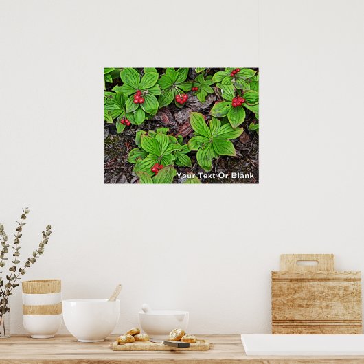 Bunchberry met bessen poster (Keuken)