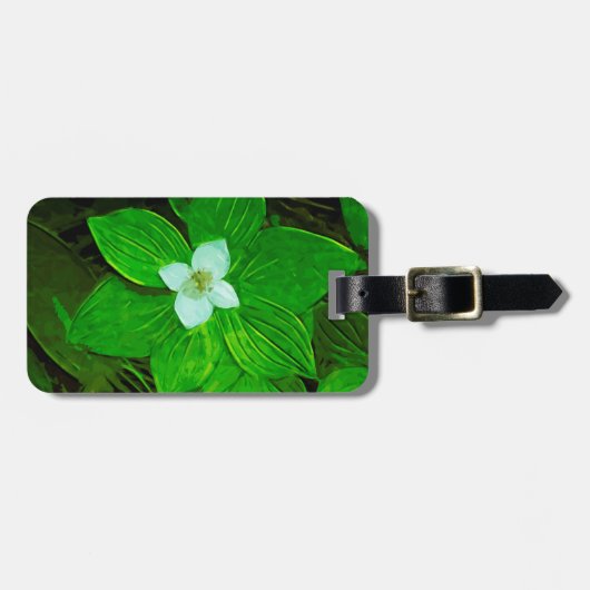 Bunchberry White Wildflower Bagagelabel (Voorkant horizontaal)