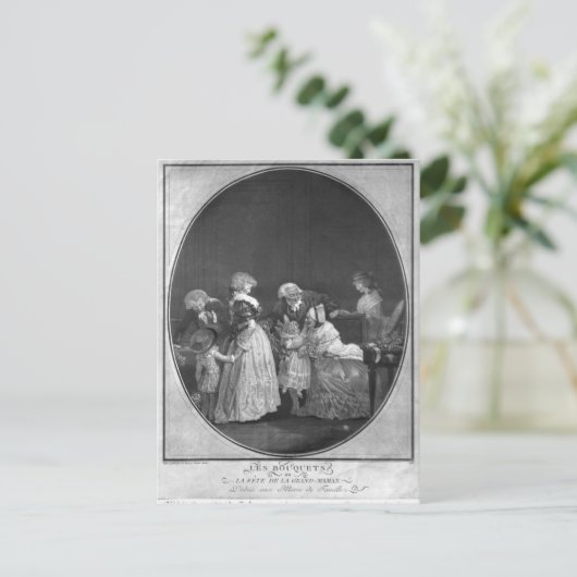 Bunches bloemen of beroemde grootmoeder briefkaart (Staand voorkant)