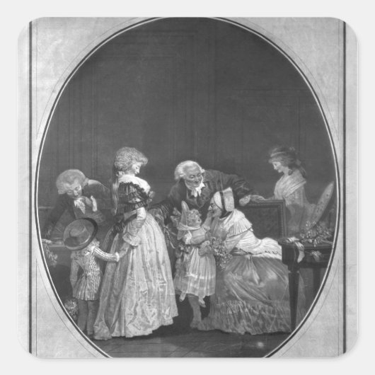 Bunches bloemen of beroemde grootmoeder vierkante sticker (Voorkant)