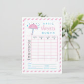 Bunco April Showers dubbelzijdig scorecard Kaart (Staand voorkant)
