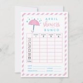 Bunco April Showers dubbelzijdig scorecard Kaart (Voorkant)