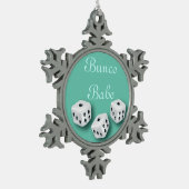 Bunco Babe met Dice-kerstsnowflake Tin Sneeuwvlok Ornament (Links)