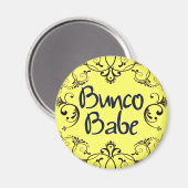 Bunco Babe met Swirls-Button Magneet (Voorkant / Achterkant)