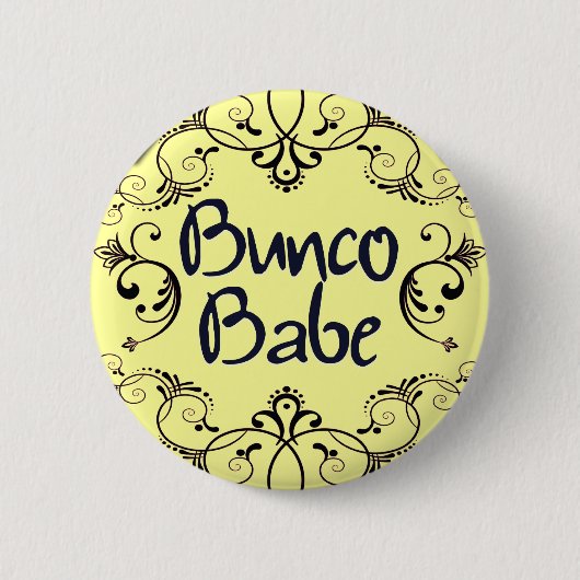 Bunco Babe met Swirls-Button Ronde Button 5,7 Cm (Voorkant)
