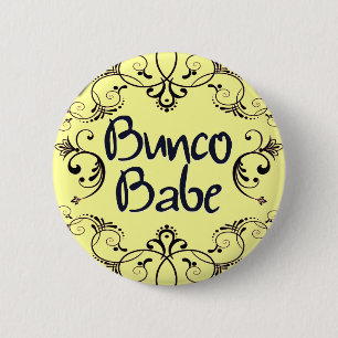 Bunco Babe met Swirls-Button Ronde Button 5,7 Cm