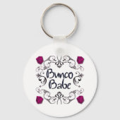 Bunco Babe met Swirls-Button Sleutelhanger (Voorkant)