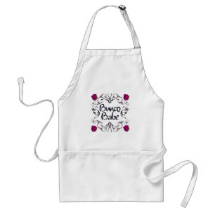 Bunco Babe met Swirls-Button Standaard Schort