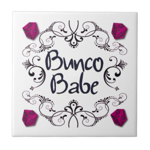 Bunco Babe met Swirls Tegeltje