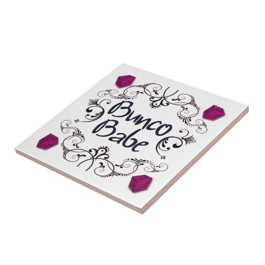 Bunco Babe met Swirls Tegeltje (Zijkant)