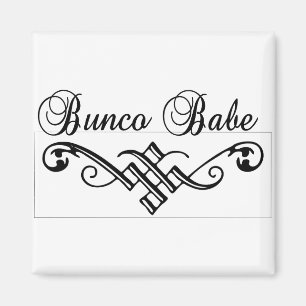 bunco babe met zwarte letters magneet