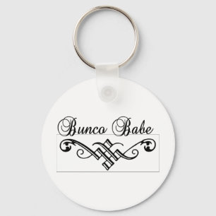 bunco babe met zwarte letters sleutelhanger